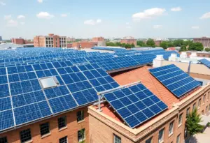 Solar panels installed on municipal buildings in Tucson.
