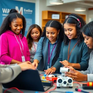 Young women participating in a STEM workshop in Tucson