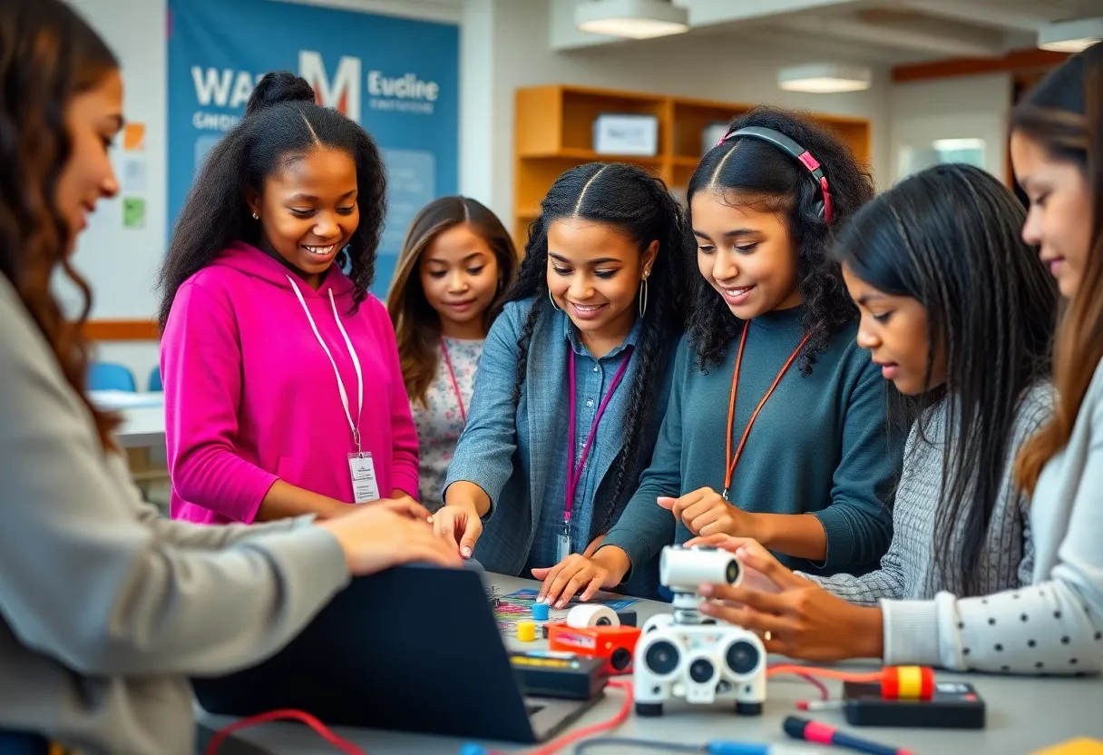 Young women participating in a STEM workshop in Tucson