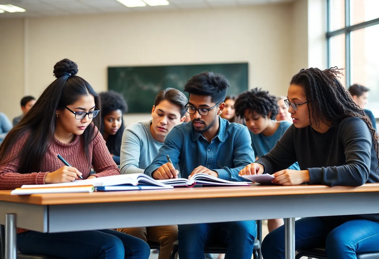 Students studying together at Pima Community College, representing scholarships for veterans.
