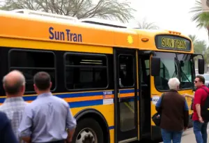 Sun Tran bus with enhanced security measures in Tucson