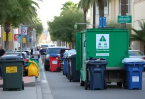 Trash and recycling collection in Tucson on Columbus Day