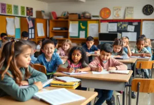 Students learning in a classroom at Tucson Unified School District