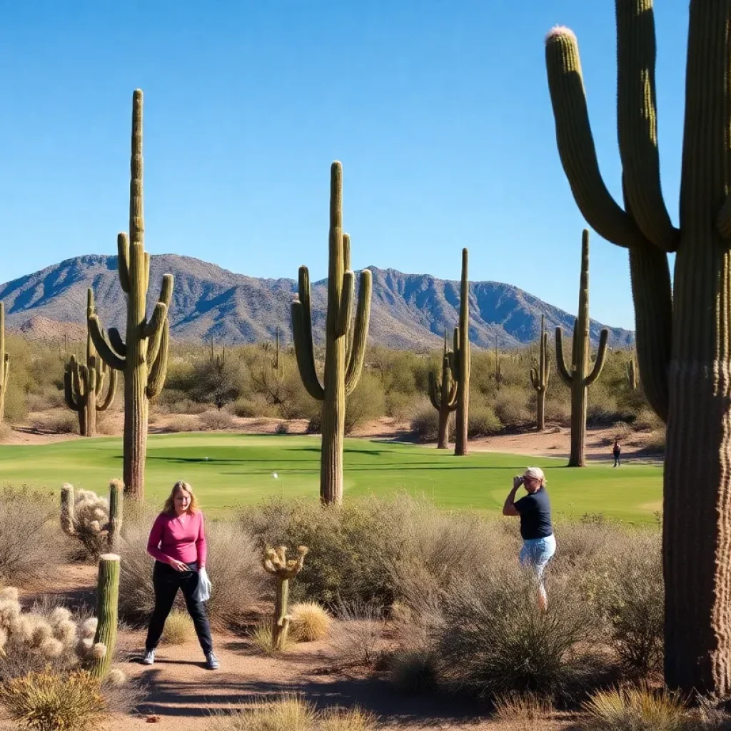 Women participating in a golf tournament at Ventana Canyon Resort.