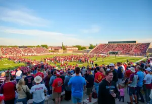 Tucson high school football fans cheering at a game