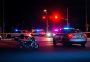 Emergency responders at Tucson motorcycle crash scene