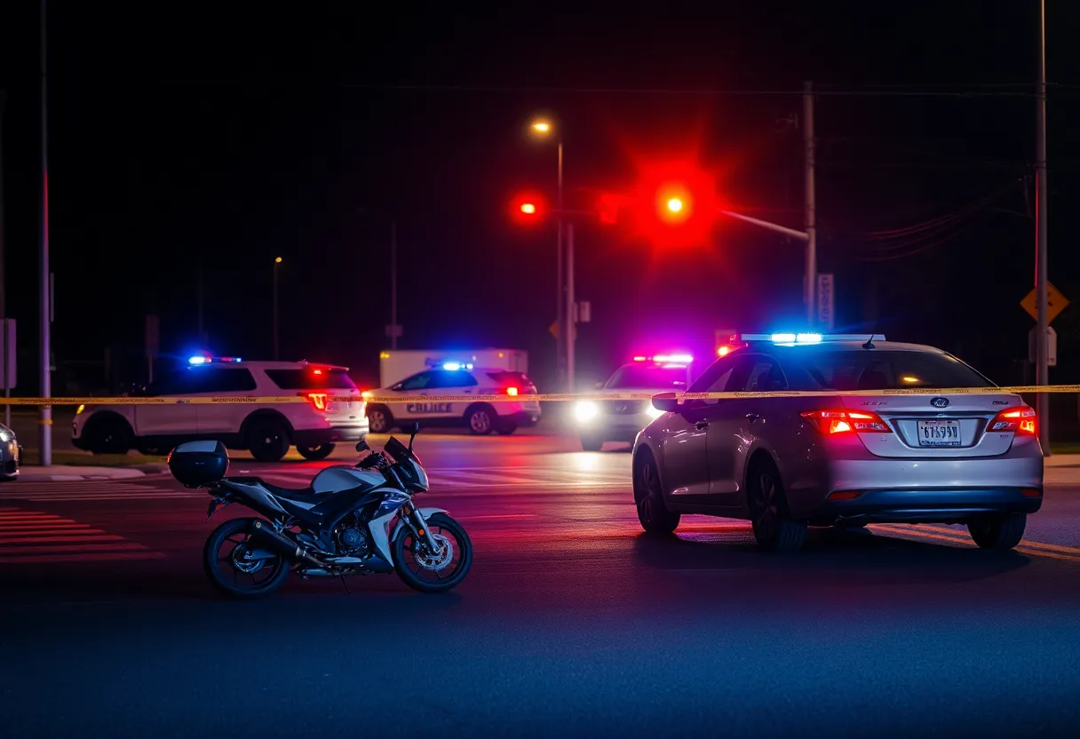 Emergency responders at Tucson motorcycle crash scene