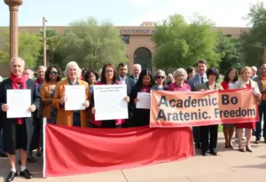 Professors and leaders at the University of Arizona advocating for academic freedom.