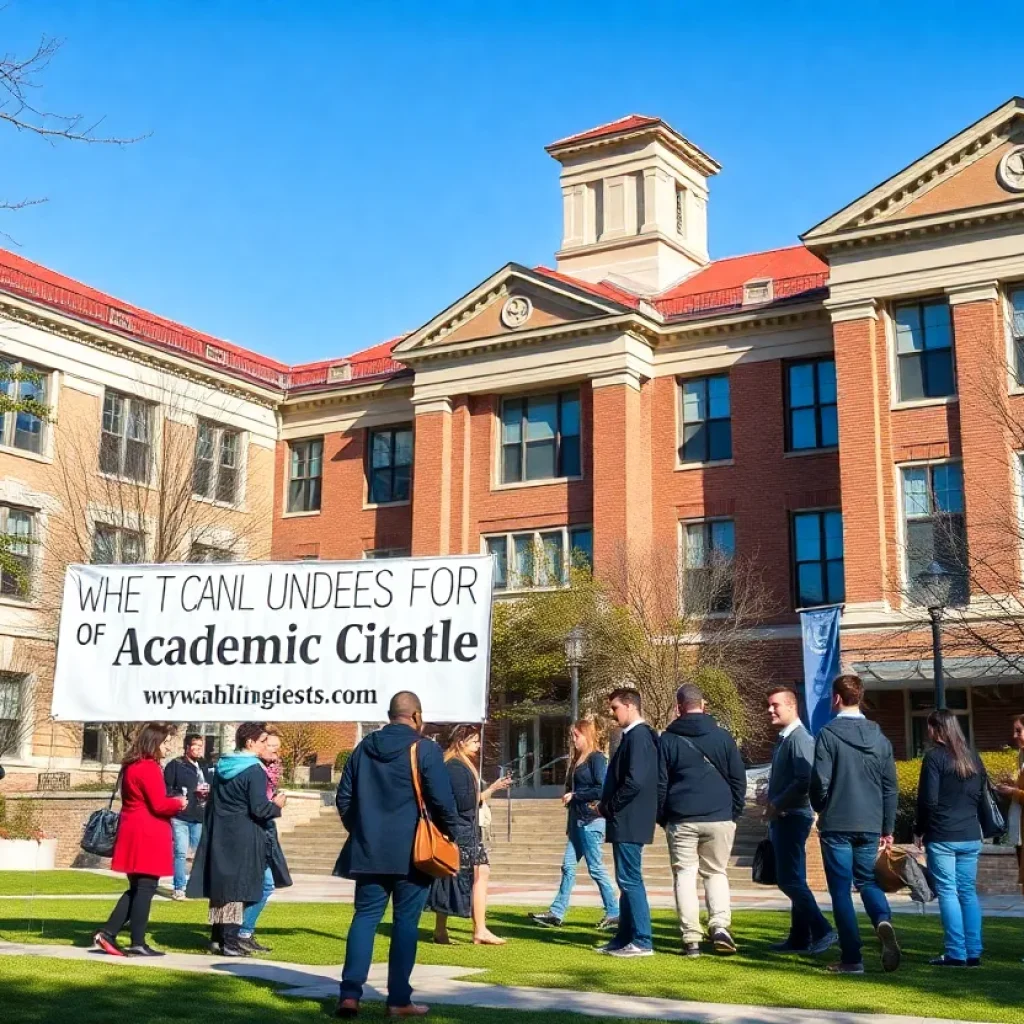 Protests at the University of Arizona campus advocating for academic freedom