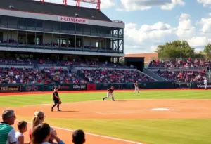 Softball game at University of Arizona's Hillenbrand Stadium