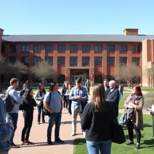 Students and faculty discussing issues of free speech and governance on the University of Arizona campus.