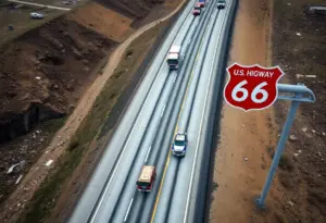 Emergency crews working on U.S. Highway 60 after reopening.