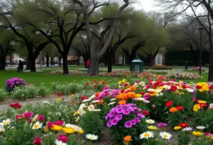 A gathering at a park in Tucson for a vigil in memory of a shooting victim.