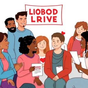 Community members participating in a blood donation drive.