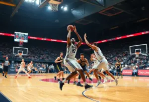 University of Arizona women’s basketball team celebrating their victory over ASU.