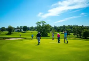 University of Arizona Wildcats golf team celebrating victory on the course