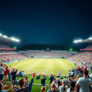 Fans cheering at the Arizona Wildcats soccer match against ASU