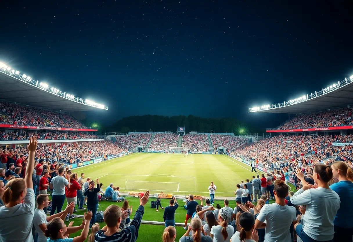 Fans cheering at the Arizona Wildcats soccer match against ASU